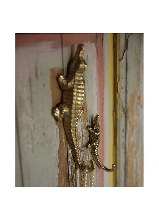 Doing Goods Chewy Crocodile Klein kapstokhaak 11 cm - detail 4 messing