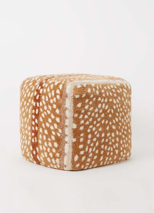 Doing Goods Fawn poef small 50 cm - voorkant 2 lichtbruin