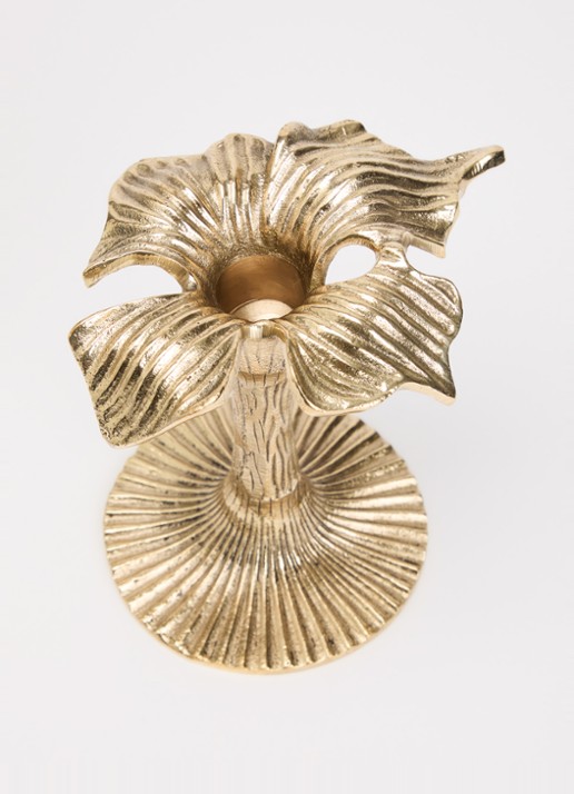 Doing Goods Hailey Hibiscus kandelaar - voorkant 2 goud