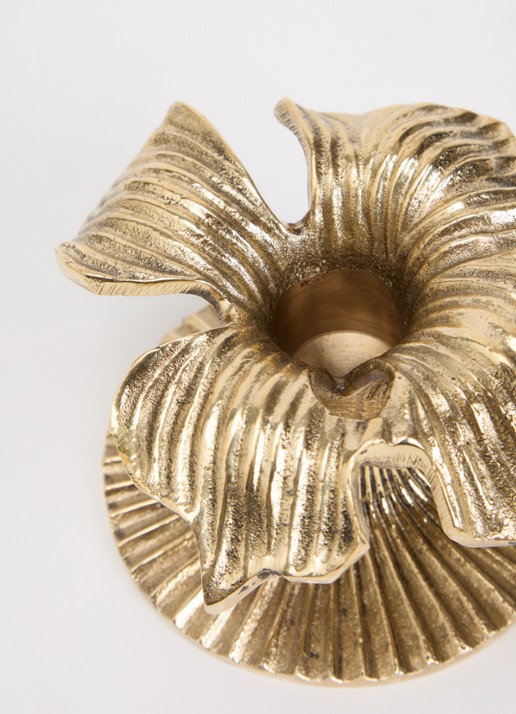 Doing Goods Hailey Hibiscus kandelaar - voorkant 2 goud