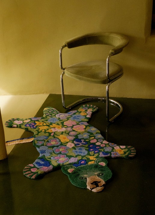 Doing Goods Josie Jardin Beer vloerkleed - voorkant 3 groen