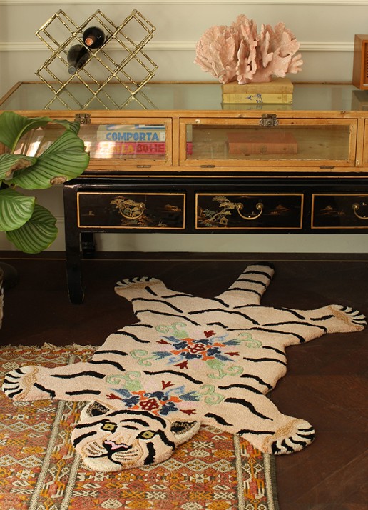Doing Goods Mahee Majestic Tiger vloerkleed - detail 2 zand