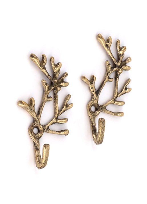 Doing Goods Marie Coral wandhaak set van 2 - detail goud