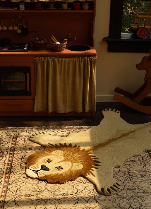 Doing Goods Moody Lion L vloerkleed 150 x 98 cm - detail beige