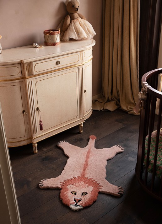 Doing Goods Pinky Lion vloerkleed 100 x 65 cm - detail bruin