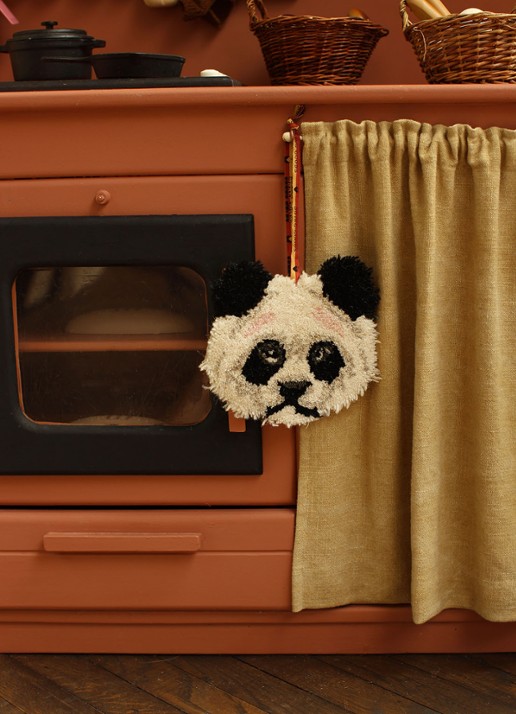Doing Goods Plumpy Panda Dierenkop hanger - voorkant 2 zwart