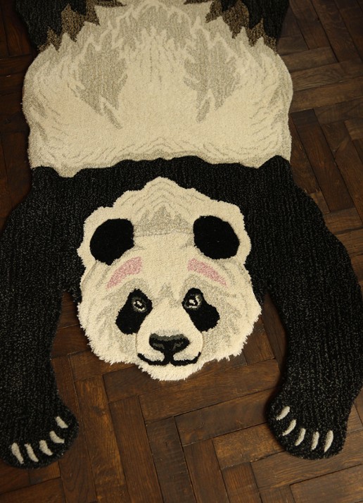 Doing Goods Plumpy Panda vloerkleed 154 x 86 cm - detail gebroken wit