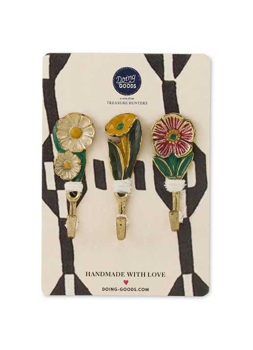 Doing Goods Posy wandhaak 7 cm set van 3 - detail 4 goud