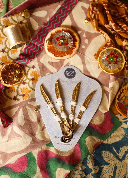 Doing Goods Stella Veren theelepel set van 4 - voorkant 4 brons