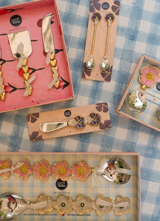 Doing Goods Valery Violet theelepel set van 2 - detail 5 goud