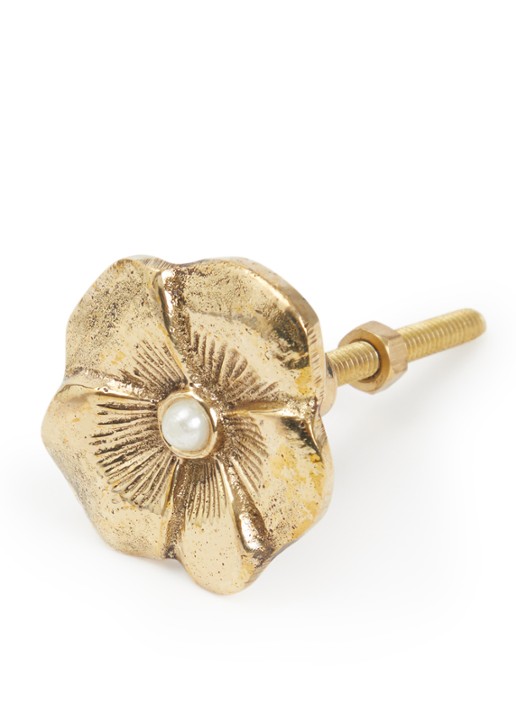 Doing Goods Zoey Flower deur- en kastknop - voorkant goud