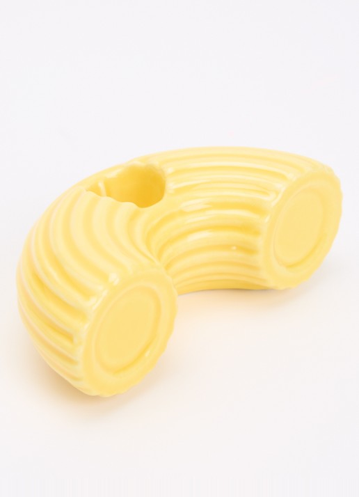DOIY Dolce Vita Macaroni kandelaar 4 cm - voorkant 2 geel