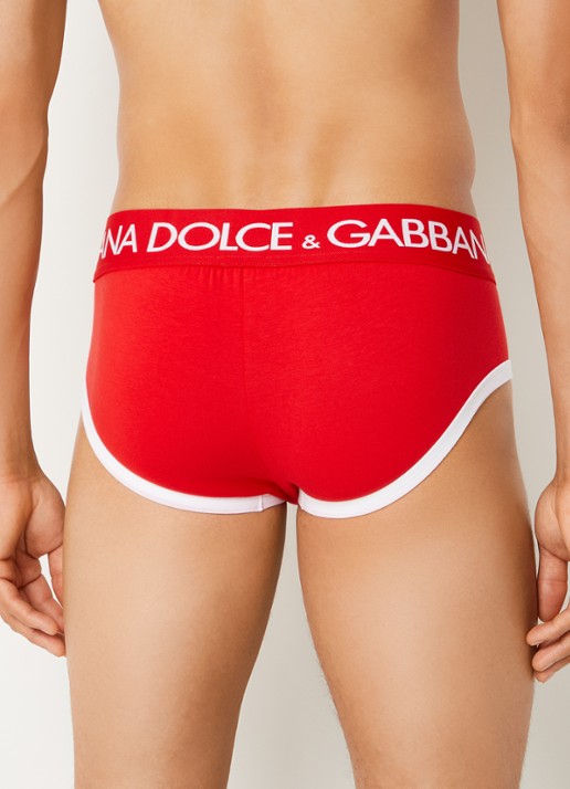 Dolce & Gabbana Boxerslip met logoband - achterkant rood