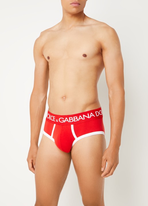 Dolce & Gabbana Boxerslip met logoband - voorkant 3 rood