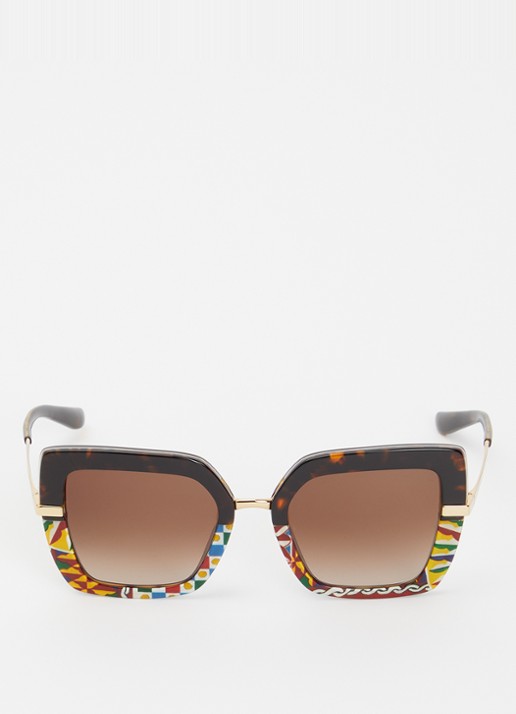 Dolce & Gabbana Butterfly zonnebril DG4373F - detail 2 donkerbruin