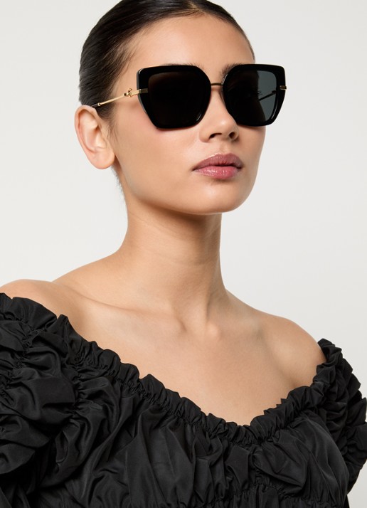 Dolce & Gabbana Butterfly zonnebril DG4474 - voorkant 2 zwart