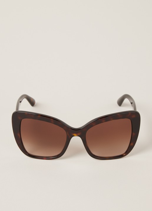 Dolce & Gabbana Cat Eye zonnebril DG4348 - voorkant 4 donkerbruin
