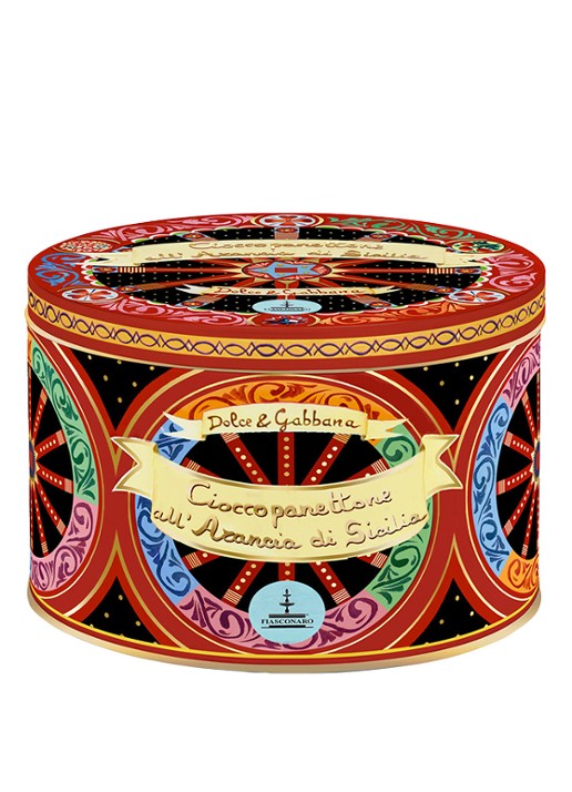 Dolce & Gabbana Fiasconaro cacao panettone met gekonfijte sinaasappel en chocolade in bewaarblik 1 kg