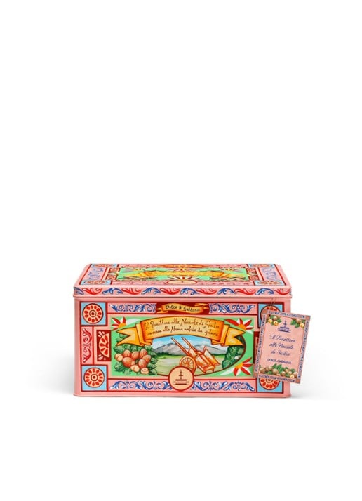 Dolce & Gabbana Fiasconaro panettone met manna-pasta, bedekt met glazuur en hazelnoten in bewaarblik 1 kg