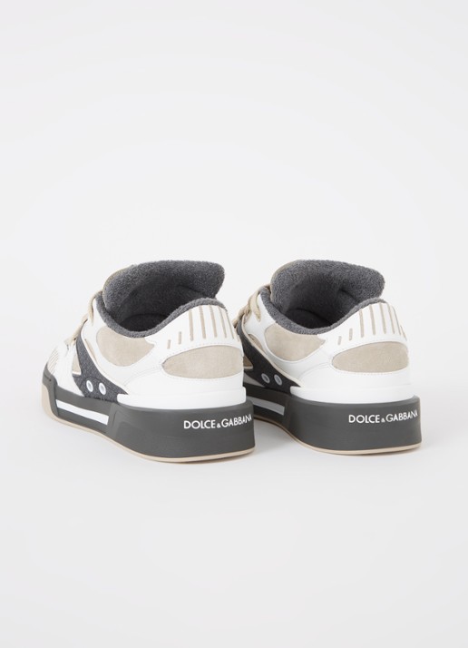 Dolce & Gabbana New Roma Skate sneaker van kalfsleer met kalfssuède details - detail 2 donkerbeige