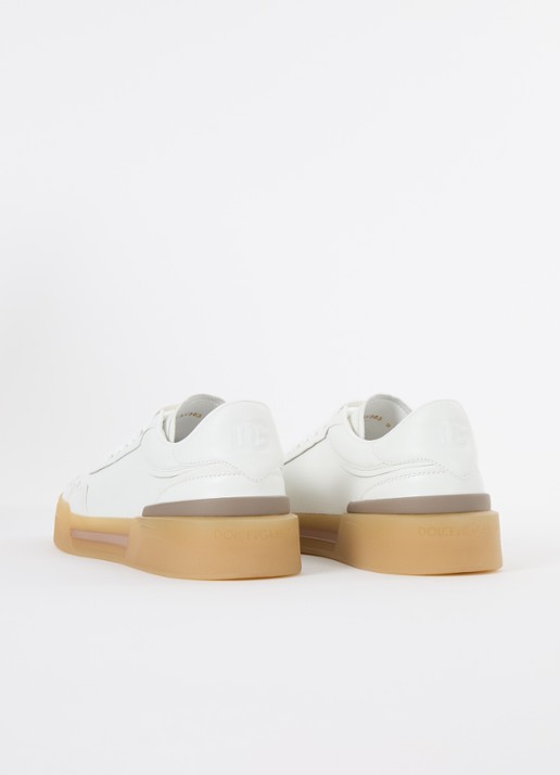 Dolce & Gabbana New Roma sneaker van kalfsleer - achterkant 3 gebroken wit