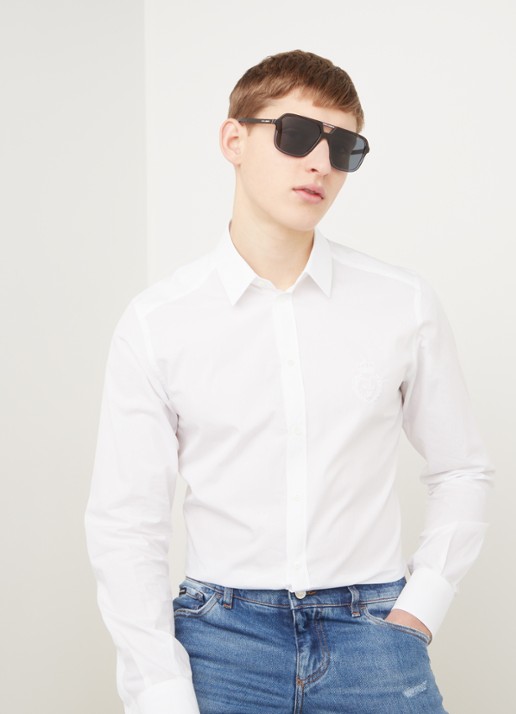 Dolce & Gabbana Piloten zonnebril DG4354 - voorkant 2 donkerblauw