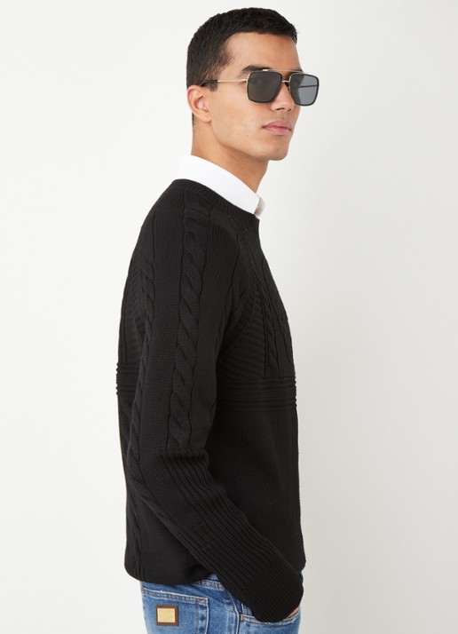 Dolce & Gabbana Piloten zonnebril gepolariseerd DG2220 - voorkant 2 zwart