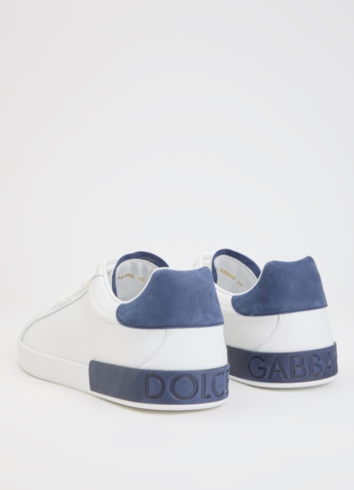 Dolce & Gabbana Portofino sneaker van kalfsleer met logo - achterkant 6 wit