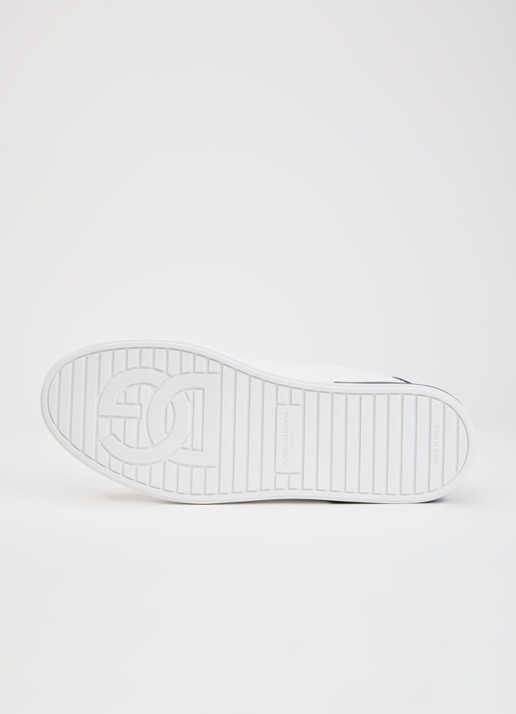 Dolce & Gabbana Portofino sneaker van kalfsleer met logo - detail 3 wit