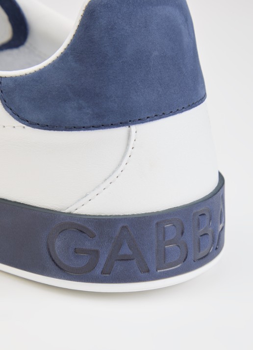 Dolce & Gabbana Portofino sneaker van kalfsleer met logo - detail 4 wit