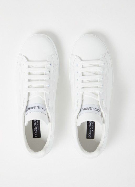 Dolce & Gabbana Portofino sneaker van kalfsleer - detail 3 wit