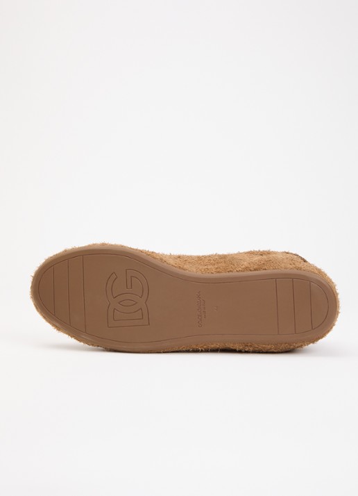Dolce & Gabbana Portofino sneaker van kalfssuède met logo - detail 3 camel