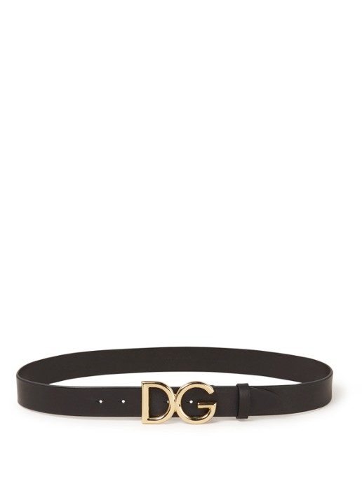 Dolce & Gabbana Riem van kalfsleer met logo - voorkant goud