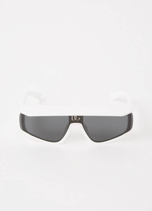 Dolce & Gabbana Shield zonnebril met afneembare zonneklep DG6177  - voorkant 2 wit