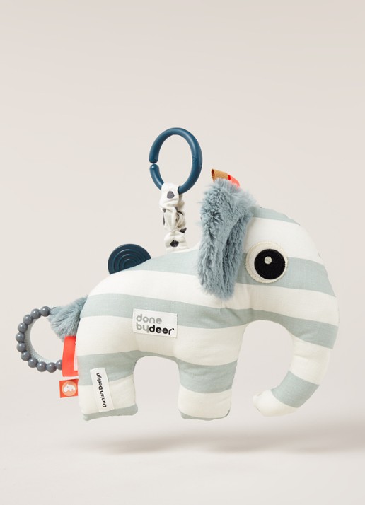 Done by Deer Elphee olifant rammelaar 23 cm - detail 3 blauw