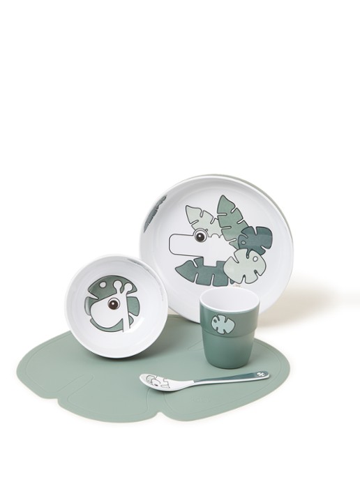 Done by Deer Tiny Tropics kinder serviesset 5-delig - voorkant 2 groen