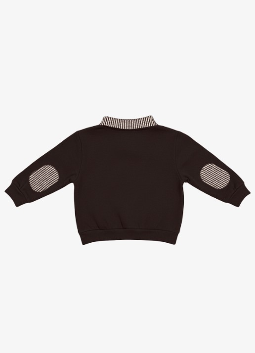 Donsje Amsterdam Amaro sweater met kraag - achterkant 2 donkerbruin