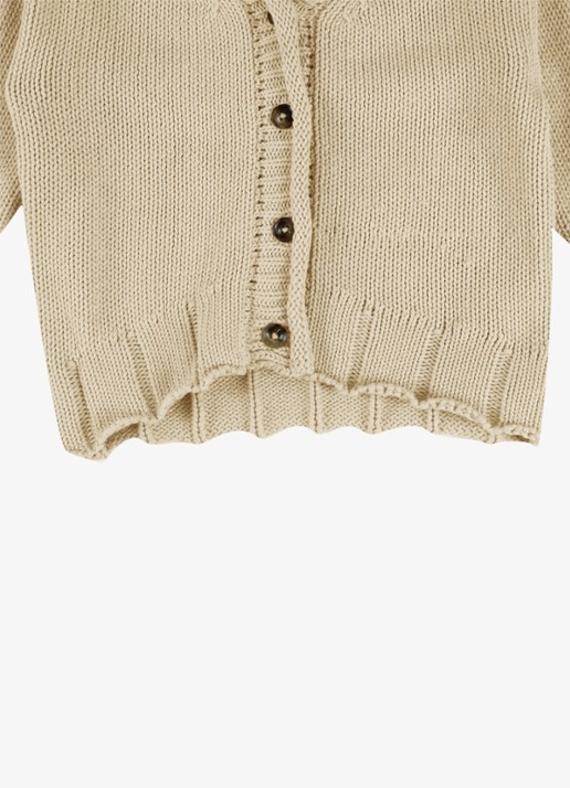 Donsje Amsterdam Amelot grofgebreid vest  - detail 7 parelmoer