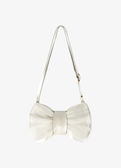 Donsje Amsterdam Angeline crossbodytas met tule - achterkant 3 gebroken wit