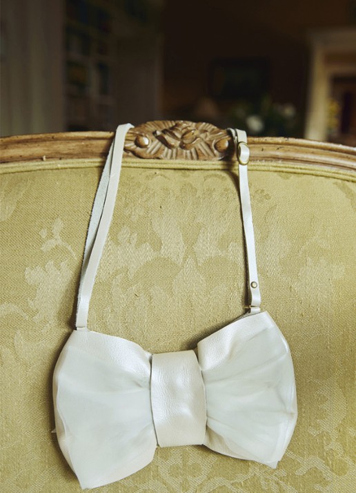 Donsje Amsterdam Angeline crossbodytas met tule - voorkant 2 gebroken wit