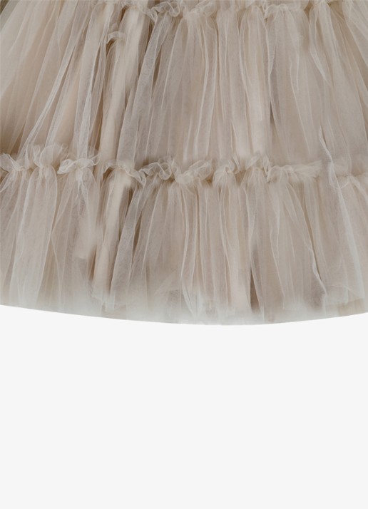 Donsje Amsterdam Aurin jurk met tule - detail 3 taupe