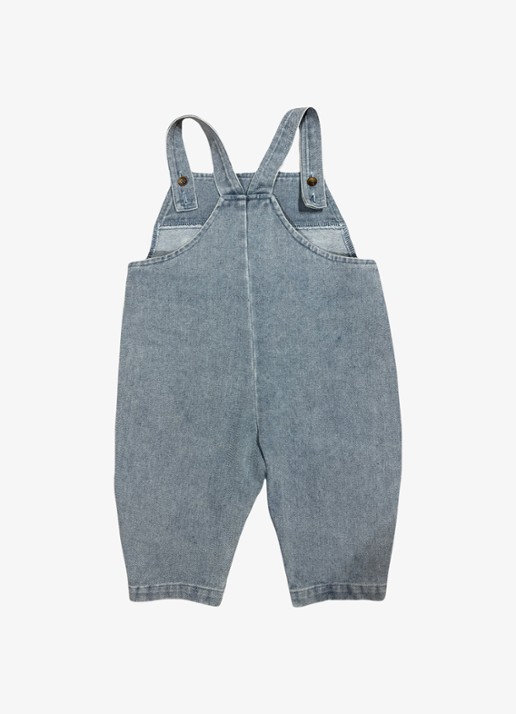 Donsje Amsterdam Caspar jumpsuit met logo - achterkant lichtblauw