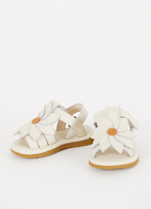 Donsje Amsterdam Daisy sandaal van leer - voorkant 2 gebroken wit