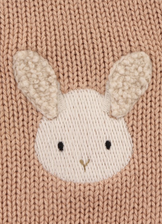 Donsje Amsterdam Danta Fluffy Bunny fijngebreid vest  - detail 6 zalmroze