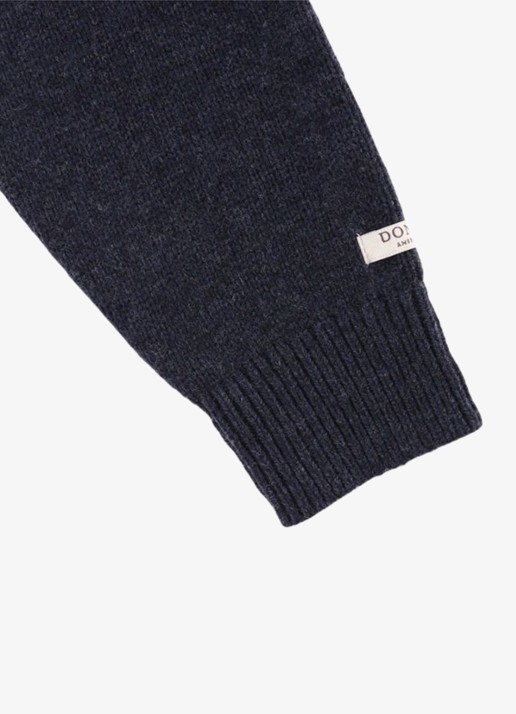Donsje Amsterdam Denn fijngebreide trui van merino wol - detail 2 donkerblauw