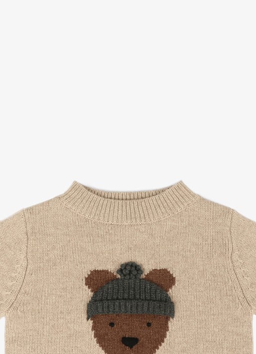 Donsje Amsterdam Denn Merino Wool Sweater | Bear - detail beige