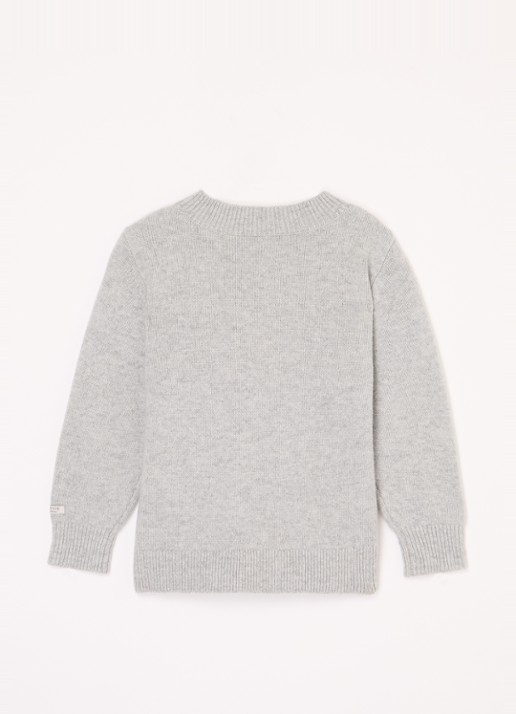 Donsje Amsterdam Denn Merino Wool Sweater | Lammy - voorkant 2 lichtgrijs
