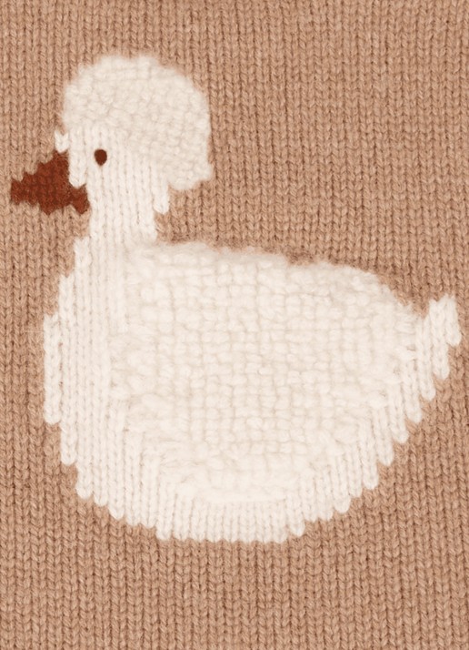 Donsje Amsterdam Denna fijngebreide trui van merino wol - detail 5 hazelnootbruin