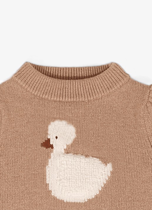 Donsje Amsterdam Denna fijngebreide trui van merino wol - detail 6 hazelnootbruin