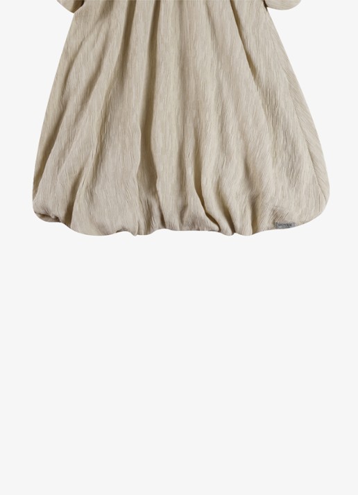 Donsje Amsterdam Dilan jurk met pofmouwen - detail 4 taupe